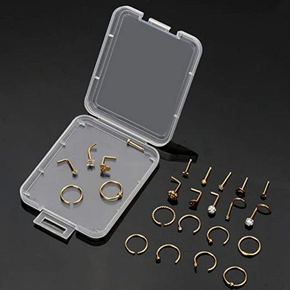 ONESING 40-70 PCS 20G Nose Rings for Women Nose Piercings Jewelry Gold Nose Ring - Picture 2 of 4